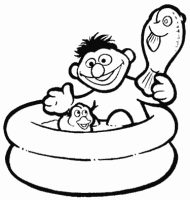 A coloring page of sesame street